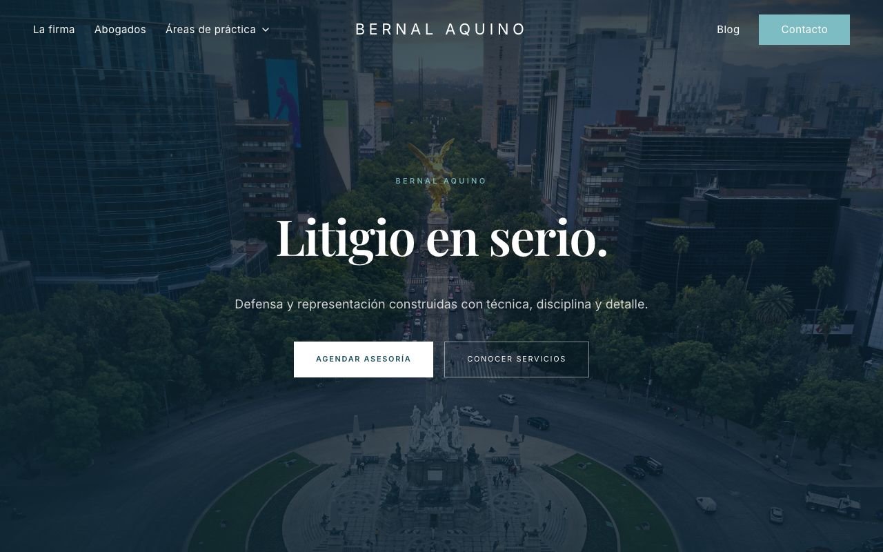 Vista previa del sitio de Bernal Aquino S.C.